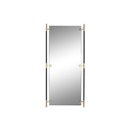 DKD Home Decor Espejo Moderno Negro Dorado de Hierro y Cristal, 192x86 cm, para Pared, con Zona de Reflejo 69x181 cm