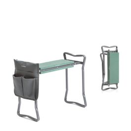 Inde Banco de Jardinería Plegable con Bolsa para Herramientas 58 cm x 27 cm x 12 cm