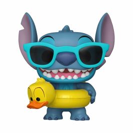 FUNKO Figura POP Disney Lilo & Stitch - Stitch with Tuber - Figura de vinilo de 9cm