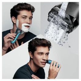 Afeitadora de barba eléctrica para hombre - BRAUN - Series 3 Shave & Style 3010BT - Tecnología Wet & Dry - Negro/Azul