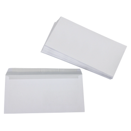 Liderpapel DL+ Sobre Blanco Americano 115 x 225 mm con Tira de Silicona Paquete de 25 Unidades