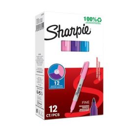 Sharpie Marcador Permanente Punta Fina Colores Surtidos Rosa Morado Turquesa (12 Unidades) (12 Unidades) Precio: 10.78999955. SKU: S8422780