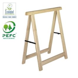 Astigarraga Caballete de pino super 77x73,5cm, madera sin barniz, resistencia 800kg
