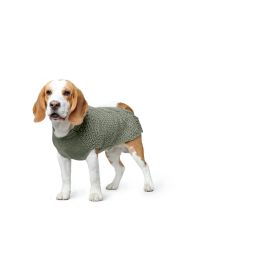 Hunter Jersey para Perro Malmö, Suave Acrílico Cálido, Talla 25 cm, Ajustable (Cuello 18-30 cm, Vientre 34-44 cm), Verde Caqui