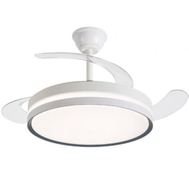Daewoo DW5007 Ventilador de Techo 42" Aspas Retráctiles, LED Regulable (3000K-6500K), Motor Silencioso, 6 Velocidades, Verano/Invierno, Mando y App