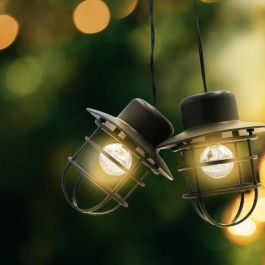 Lumisky LUM3760093541909 Guirnalda de luz solar DETROIT 4 m 10 bombillas redondas estilo industrial LED blanco cálido