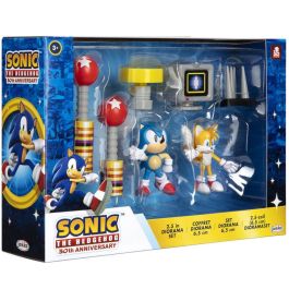 JAKKS PACIFIC Diorama Sonic The Hedgehog Figuras 6cm - Recrea batallas épicas con Sonic, Tails, Knuckles, Amy y Dr. Eggman