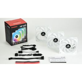 Enermax UCHF12PARGB-W-BP3 Ventilador de Caja 120mm HF120 ARGB Blanco, Silencioso (14-27dB), 1600 RPM, Pack 3