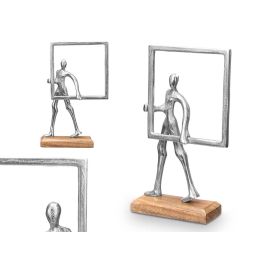 Soporte Decoracion Hombre Marco Plateado Giftdecor 19X29CM (6 Unidades)
