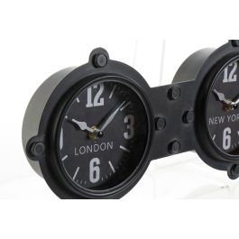 DKD Home Decor Reloj de Pared Vintage Negro Hierro y Cristal 6.5 x 18 x 58 cm