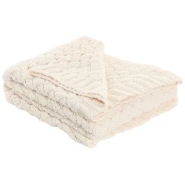 DKD Home Decor 2c25 Manta de Sofá Urban Crudo de Punto Poliéster 400 gsm para Salón Dormitorio 170 x 130 cm Pack de 2 Unidades
