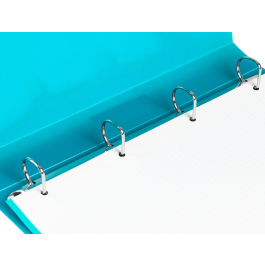 Liderpapel Carpeta de Anillas 4 Anillas 25 mm Polipropileno DIN A4 Celeste Opaco