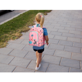 Liderpapel Mochila Escolar Infantil Safari Rosa Cebra 330x110x250