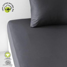 Today TOD3574643510037 Sábana Bajera de Algodón, Color Carbón Orgánico, para Cama 180 x 200 cm + 30 cm
