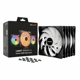 be quiet! LIGHT WINGS LX Ventilador PWM de Alta Velocidad 140mm Triple-Pack RGB Negro para PC (30.5 dB, 1800 RPM)