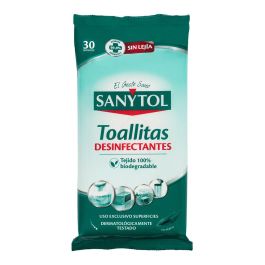 Sanytol Toallitas Desinfectantes Multiusos Limpiador Elimina 99.9% Gérmenes Bacterias Hongos | Aroma Eucalipto | Pack 30 Unidades