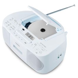 Medion AAAPE16805 Radio CD K7 FM con 2x3W RMS - Reproductor de Música Compacto y Portátil, Azul