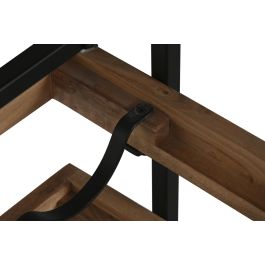 DKD Home Decor Botellero Natural Negro Acacia y Metal 25 x 35 x 65 cm