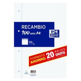 Oxford Recambio Classic Hojas Sueltas A4 C-Margen 90 gr 4x4 mm 4 Taladros Pack 80+20 Gratis OptikPaper para Archivador y App SCRIBZEE Precio: 1.79000019. SKU: B143YABECM