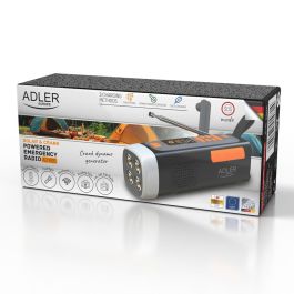 Adler AD 1920 Radio de Emergencia Solar Manivela Bluetooth Powerbank 4500 mAh Linterna LED 4W FM AM SW