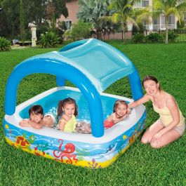 Bestway Piscina Hinchable Infantil Techo Desmontable 140x140x114 cm +2 Años Jardin 52192