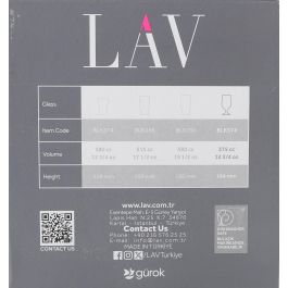 Lav Set 6 Copas Cerveza 375 cc Ø7x17 cm (4 Cajas)