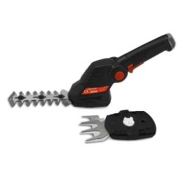 GARDEN TECHNIC Tijeras de Jardín 2 en 1 Litio 3.6V 1300mAh Corte 8mm (Jardín) / 70mm (Césped) Autonomía 40min con 2 Cuchillas y USB