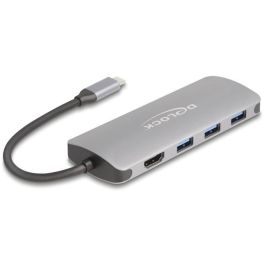 DeLOCK Hub USB-C 7 Puertos 10 Gbps con Salida HDMI 4K y Carga PD 3.0 90W