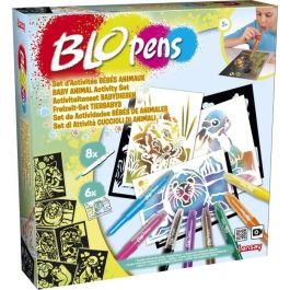 Lansay Blopens - Set de Actividades con Aerógrafo y Plantillas Reutilizables de Animales Bebés