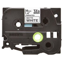 Brother TZe-M261 Cassette de Cinta para Etiquetadora P-touch Laminada Mate Negro sobre Blanco 36mm Autoadhesiva Resistente Interior Exterior