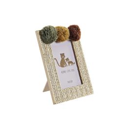 DKD Home Decor Marco Foto 10x15 cm Decoración Kids Colección León Pompon Natural y Multicolor 6 Unidades (16x21x1 cm)