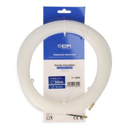 Edm Sonda pasacables guía, nylon, 30 m x 3 mm, blanco