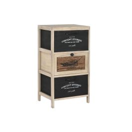 Cajonera Basicos DKD Home Decor Natural Negro 30 x 73.5 x 40 cm