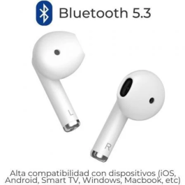 ZTE Auriculares Bluetooth Buds 2 EB64G-W Inalámbricos con Estuche de Carga y Autonomía de 25 Horas Blancos