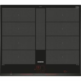 Siemens EX651LYC1F Placa de inducción IQ700 de 60 cm, 4 fuegos, Negra, 7400 W, 2 zonas flexibles, Dual LightSlider, 59.2x52.2 cm