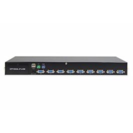 Digitus Switch KVM Combo USB-PS/2 8 Puertos, 1 Usuario, Montaje en Rack, SXGA 1280x1024, Negro