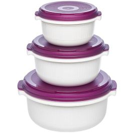 Emsa 508455 Micro Family 3 Recipientes Herméticos 0.5 / 1.0 / 1.5 L, Blanco/Morado Precio: 36.58999949. SKU: B1BZW94ZMR