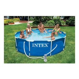 Piscina redonda metal frame con depuradora de cartucho capacidad 4485 litros 305x76 cm