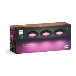 Philips White & Col. Amb. Slim Recessed 90mm 3er schwarz Luz LED Empotrada Color y Blanca 1000 lm Negro