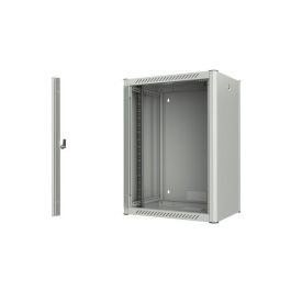 Lanview Armario Rack 19 pulgadas 16U 60x45 cm Montaje en Pared Pro con Puerta Cristal Templado y Paneles Laterales Desmontables
