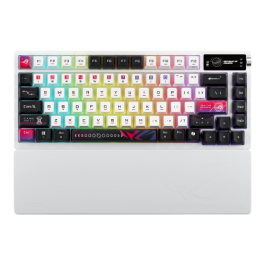 ASUS ROG Azoth X 90MP044F-BKUA30 Teclado Gaming Mecánico 75% USB RF Inalámbrico Bluetooth OLED RGB Negro Blanco