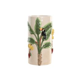 DKD Home Decor Jarrón Tropical Crudo Verde Palmera Pájaros Cerámica 17 x 30 x 17 cm Precio: 23.98999966. SKU: B12AXR5NQ4