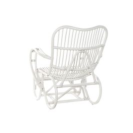 DKD Home Decor Butaca Balines Blanco Ratán Hecho a mano 85 x 85 x 75 cm