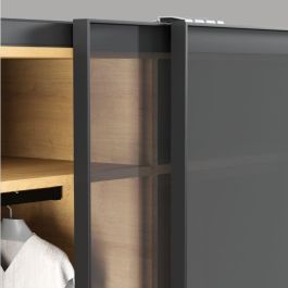TERNO Herraje Marco de Aluminio FINE Kit Interno para Puertas Correderas Negro Cepillado y Blanco 2700x1000mm Cristal 4mm