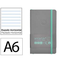 Antartik Cuaderno A6 Tapa Blanda Rayas Gris y Turquesa, 100 Hojas 80gr FSC Precio: 4.49999968. SKU: B13NDVV784