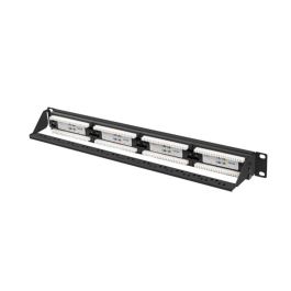 LANBERG PPUA-1024-B Panel de Parcheo 1U Cat6a Blindaje UTP Negro para Montaje en Bastidor
