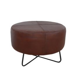 DKD Home Decor Reposapies Vintage Hecho a Mano de Piel y Metal, Marrón y Negro, 55 cm Ancho x 37 cm Alto x 55 cm Largo Precio: 84.4701. SKU: B16XL6YG6L