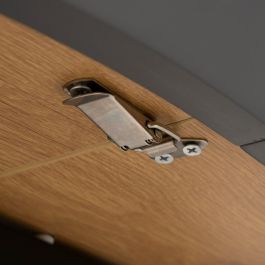 Mesa Extensible Natural-Negro Dm-Metal 120 X 120 X 76 cm