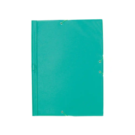 Liderpapel Carpeta Tres Solapas Plástico Folio Color Verde Cierre Gomas