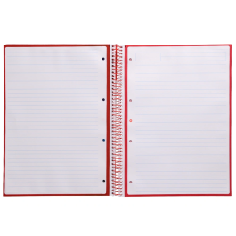 Antartik Cuaderno espiral micro A4, tapa forrada, 80 hojas, 90 gr, impresión horizontal, color frambuesa